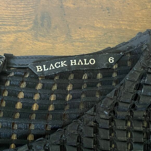 Black Halo Black  Long Sleeve Jumpsuit Size 6 - Picture 6 of 10